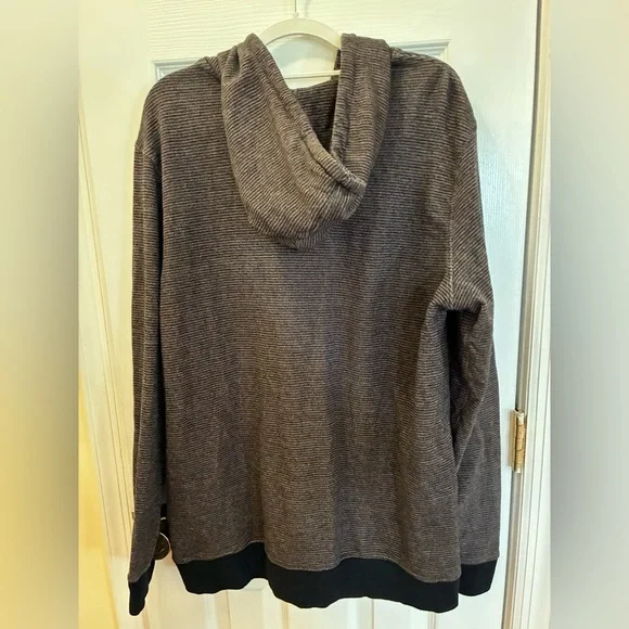 O'Neill Men's Brown & Black Hooded Striped Pullover - Picture 6 of 10